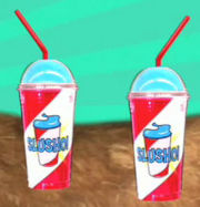 Two cups of Slusho, from the official commercial
